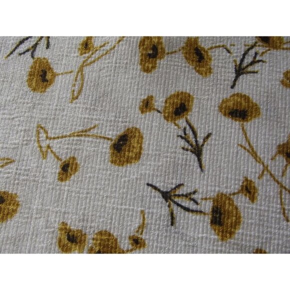 Melloday Blouse Womens Size 2X White Gold Floral Print Ruffle V-neck textured - Picture 5 of 12